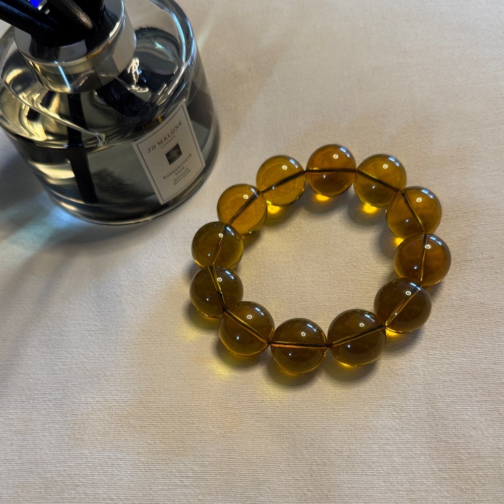 Amber-Color Beaded Bracelet